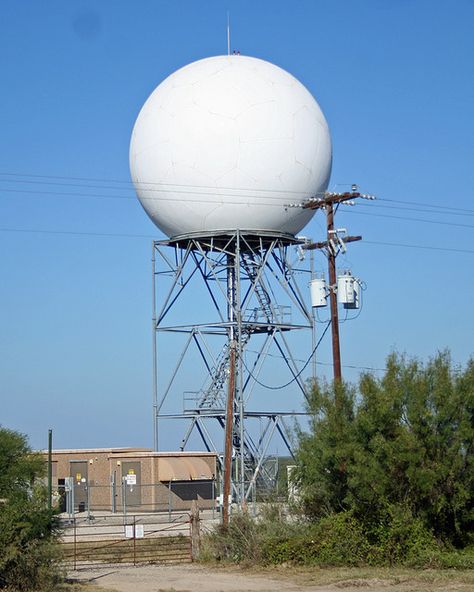 Doppler Radar - Last major landmark that you will see as you approach Brackettville, TX coming from San Antonio along US 90.This is a National Weather Service radar, operated by Laughlin AFB, in Del Rio, TX, designated DFX Doppler Radar, Weather Radar, Big Bend National Park, City College, National Weather Service, New Inventions, Big Bend, Rv Travel, Us Travel