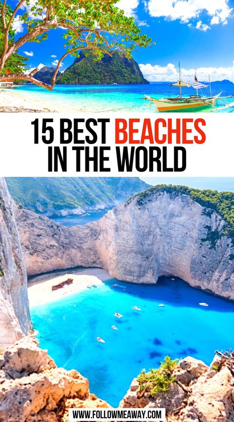 15 Best Beaches in the World Beach Vacation Places, Beach Vacation Destinations, Luxury Beach Vacation, Tropical Vacation Destinations, World Places, Cheap Beach Vacations, Beach Vacation Spots, Best Beaches In The World, East Coast Beaches