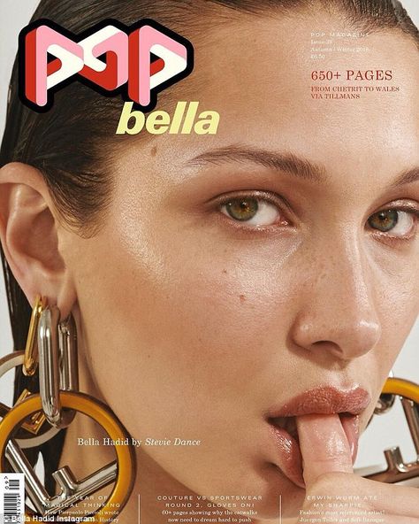 Cover shot: Bella Hadid, 21, seductively sucks on her finger and flaunts her naturally perfect pout for British fashion publication Pop magazine's September issue Henrik Purienne, Cara Taylor, Pop Magazine, Bella Bella, Anja Rubik, Dance Hairstyles, Cindy Kimberly, Hadid Style, Img Models