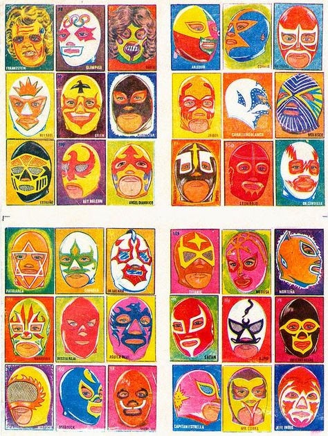 Patchwork, Mexican Luchador, Mexican Wrestler, Luchador Mask, The Usual Suspects, Mexican Mask, Wrestling Posters, Usual Suspects, Mexican Designs