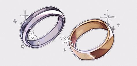 How To Color Rings Digital Art, Rings Reference Drawing, How To Draw Metal, Shading Metal, Metal Shading, Drawing And Shading, Gem Drawing, Metal Drawing, Arm Drawing