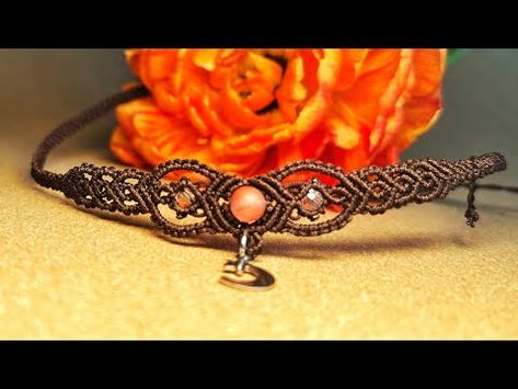 Micro Macrame Necklace Tutorial, Macrame Choker Tutorial, Diy Macrame Necklace Tutorial, Macrame Necklace Tutorial, Diy Macrame Necklace, Macramé Necklace, Micro Macrame Tutorial, Macrame Choker, Diy Choker