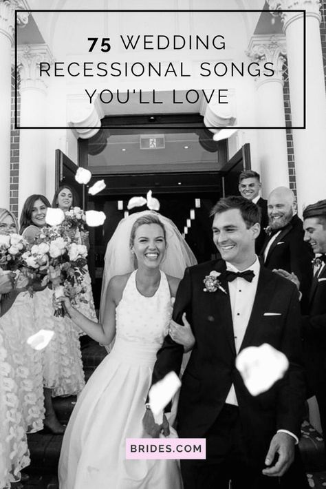 75 Wedding Recessional Songs You'll Love Wedding Ceremony Exit Songs, Wedding Exit Songs, Wedding Recessional Songs, Processional Wedding Songs, Dj Ideas, Wedding Recessional, Wedding Music Playlist, Processional Songs, Wedding Organiser