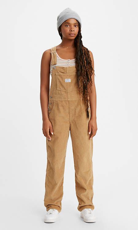 Vintage Overalls - Brown | Levi's® US Recyceltes Denim, Corduroy Dungarees, Overalls Casual, Vintage Overalls, Workwear Essentials, Overalls Outfit, Overall Outfit, Corduroy Overalls, High Waisted Flares