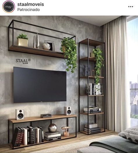 Projek Kayu, Aesthetic Studio, Small Modern Living Room, Industrial Livingroom, 아파트 인테리어, Bedroom Closet, Living Room Decor Apartment, Ideas Aesthetic, Closet Design