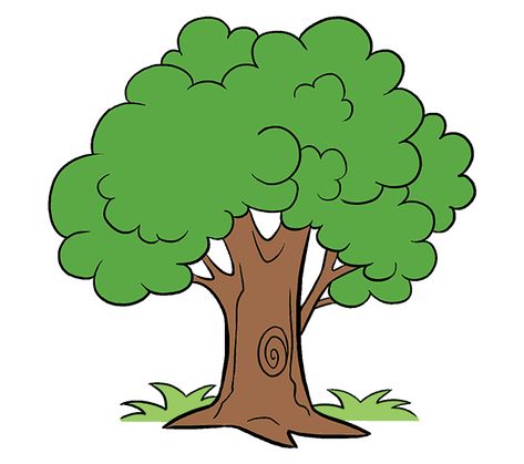 How to Draw Cartoon Tree: Step 20 Tree Cartoon Images, Lukisan Pokok, Tree Drawing For Kids, Tree Drawing Simple, Cartoon Tree, Trees For Kids, Cartoon Trees, Drawing Guides, Draw Cartoon