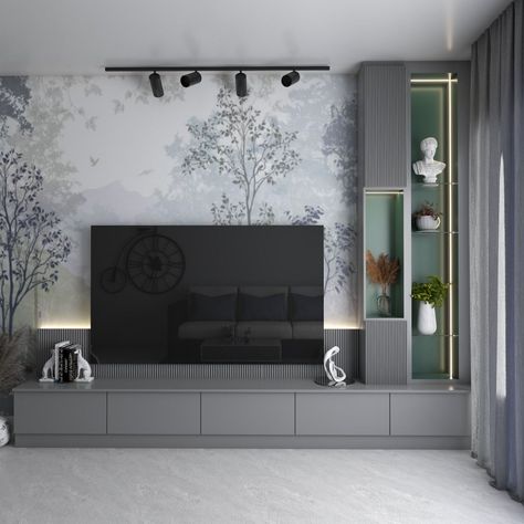 where style meets comfort, tv unit with fluted panel,tall unit minimalist home design Tv Unit With Tall Unit, Tv Unit Minimalist Living Room Designs, Tv Unit Panelling Design, Minimalistic Tv Unit, Fluted Tv Unit, Tall Tv Unit, Tv Unit Wallpaper, Minimalist Tv Unit, Simple Tv Unit Design