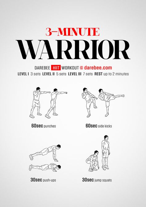 3-Minute Warrior Workout Fighters Physique, Warrior Exercise, Combat Moves, Fighter Workout, Army Workout, Warrior Workout, Fight Training, Kickboxing Workout, Body Workout Plan