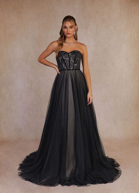 AZAZIE PERSEPHONE WEDDING DRESS - Wedding Dresses Persephone Wedding Dress, Persephone Wedding, Vintage Wedding Dress Lace, Gothic Ball Gown, Black Lace Bridesmaid Dress, Champagne Ball Gown, Tulle Ball Gown Wedding Dress, Lace Braids, Sweep Train Wedding Dress