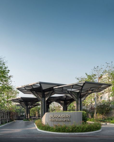 Burasiri Wacharapol Landscape Design by Sanitas Studio – Wison Tungthunya & W Workspace Landscape And Urbanism, Entrance Signage, Plaza Design, Outdoor Restaurant Design, Resort Architecture, Wall Signage, Entrance Gates Design, Mall Design, Desain Lanskap