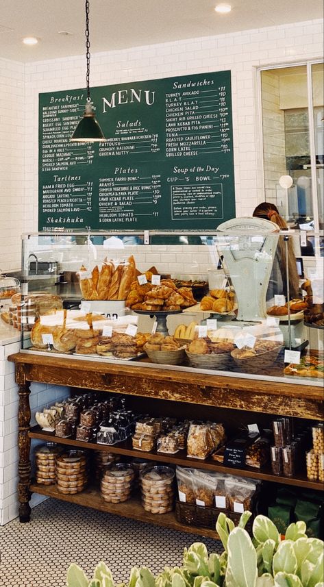 Boutique Cafe Interior, Its Complicated Bakery, French Cafe Design Interiors, Farmhouse Bakery Decor, Countryside Coffee Shop, Coffee Shop Bakery Display, Coffee Shop With Stage, Bakery Checkout Counter, Small Bakery Design Interiors