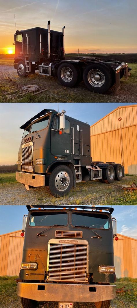 Cabover Freightliner, Truck Reference, Good Ole Days, Futuristic Cars Design, Freightliner Trucks, Truck Bumpers, Cars Design, Farm Trucks, Futuristic Cars