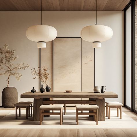 Japandi Dining Room, وابي سابي, Casa Feng Shui, Modern Japandi, Japandi Living Room, Japandi Interior Design, Japandi Interiors, Scandinavian Dining Room, Japanese Home Design