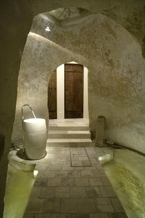 Corte San Pietro Hotel in Italy by Daniela Amoroso Matera Italy, Natural Cave, Clay House, Stunning Hotels, Internal Courtyard, San Pietro, Ceiling Beams, Hotel Design, Hotels Design