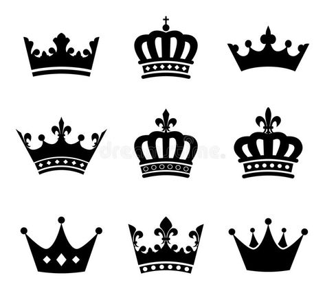 Silhouette Disney, Crown Silhouette, Crown Illustration, Crown Images, Crown Template, Crown Drawing, Crown Collection, Crown Art, Crown Tattoo Design