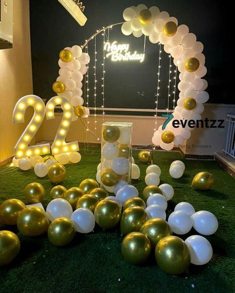 Happy Birthday Decoration Terrace Decoration Ideas For Birthday, Terrace Decoration Ideas, 25th Wedding Anniversary Decorations, Baloon Decoration, Outdoor Birthday Decorations, 25 Birthday Decorations, 25th Anniversary Decorations, Decoration Ideas For Birthday, Terrace Decoration