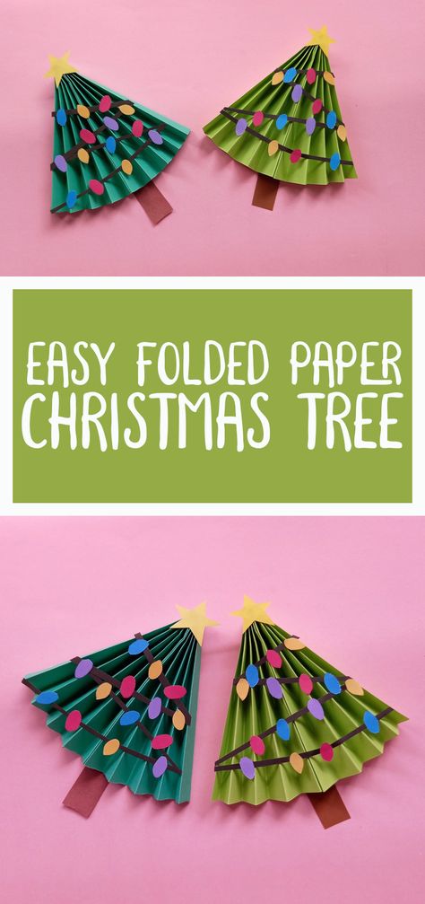 Natal, Paper Christmas Tree Craft, Holiday Origami, Christmas Tree Paper Craft, Craft Ideas For Beginners, Christmas Paper Craft, Christmas Tree Craft, Diy Holiday Cards, Wrapping Paper Crafts