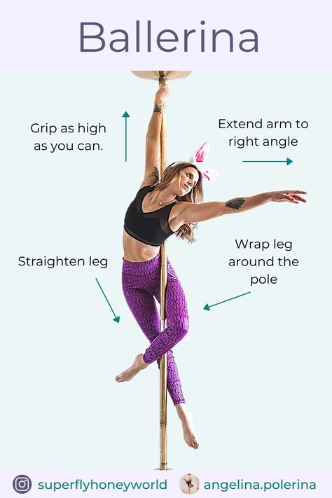 Looking for pole dance moves? You're in the right board and pin! This trick reminds us of a ballerina twirling in a music box. This will either get you feeling like a star or seeing stars in a dizzy hot mess. Prefer to feel like a star? I thought so too, download this tutorial and you’ll be shining. #poletrick #poledance #polefitness Figurine, Pole Dance Debutant, Pole Fitness Beginner, Pole Dancing For Beginners, Pole Fitness Inspiration, Pole Fitness Moves, Pole Classes, Pole Sport, Pole Moves