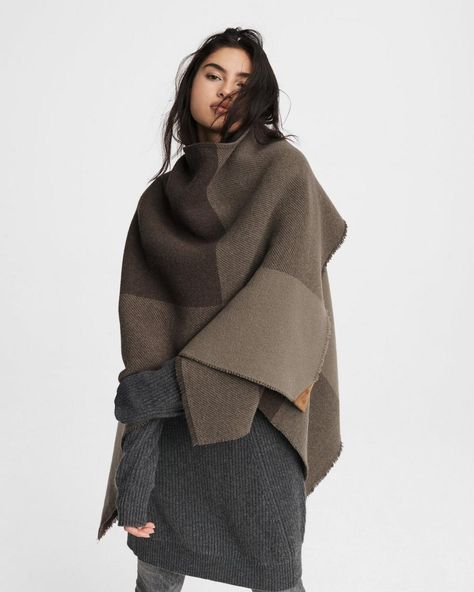 Shop Effortlessly Edgy Women's Apparel | rag & bone Edgy Woman, Ribbed Hoodie, Cashmere Throw, Cashmere Poncho, Scarf Outfit, Beauty Event, Wool Poncho, Wool Shawl, Fashion Painting