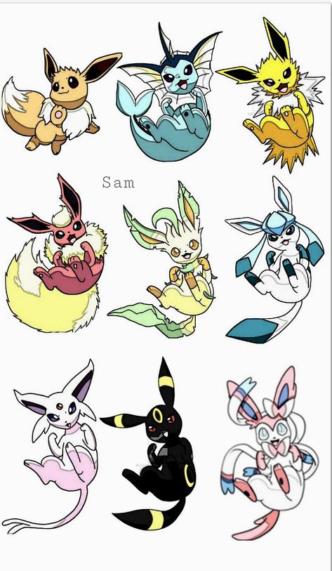 Kawaii, Pokemon Trio, Evoluzioni Eevee, All Eeveelutions, Eeveelution Squad, Pokémon Eevee, Eevee Cute, Pokemon Umbreon, Pokemon Eevee Evolutions