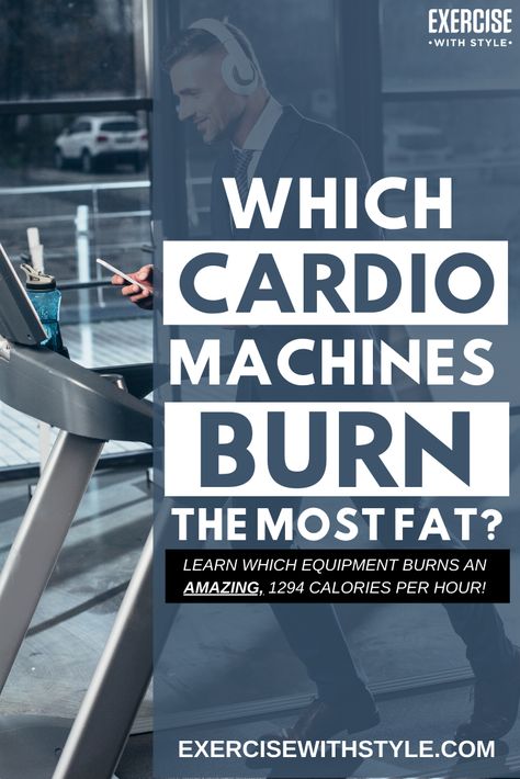 Best cardio exercises with calories burned! 7 awesome calorie-burning exercise equipment that is better than running every day. Max out your daily calorie expenditure with the best cardio equipment at the gym to burn belly fat fast. #bellyfat #cardio #equipment #workout #fatloss #calories #fitness Best Cardio Machines At Gym, Highest Calorie Burning Workout, High Calorie Burning Workout Gym, Best Cardio For Belly Fat Loss, Gym Cardio Routine, Cardio Workouts At The Gym Fat Burning, Fat Burning Workout At The Gym, Gym Workouts Women Machines Fat Burning, Cardio For Belly Fat Loss