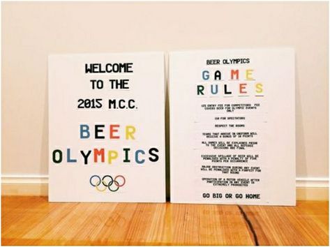 Beer Olympics Rules, Beer Olympics Scoreboard, Drinking Olympics, Beer Olympics Party, Beer Olympics Games, Beer Olympics, Olympic Idea, Beer Games, Beer Olympic