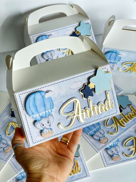 Party Box Ideas Packaging, Diy Party Boxes, Kids Party Boxes, Airplane Birthday Party Decorations, Baby Gift Packs, Airplane Birthday Party, Baby Shower Deco, Paper Box Template, Kids Favors