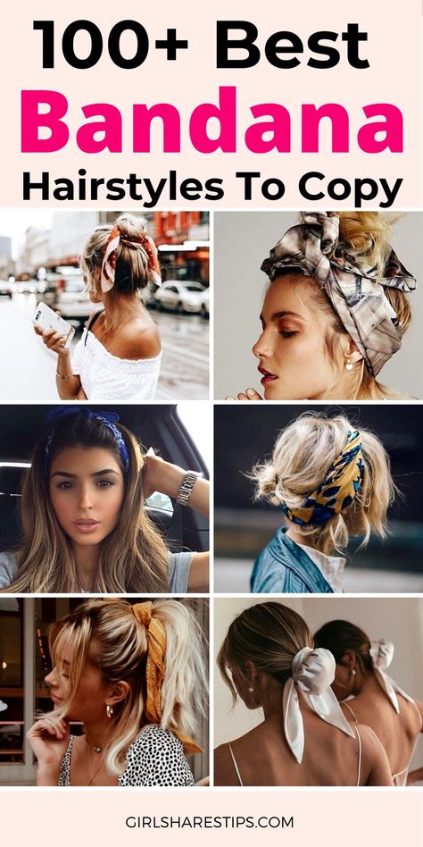 Cute Bandana Hairstyles, Bandana Hairstyles For Long Hair, Hair Scarf Tutorial, Bandana Hairstyles Short, Cute Bandana, Pool Hairstyle Ideas, Pool Hairstyle, Hair Scarf Styles, Beach Hairstyles Medium