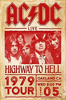 Acdc Poster, Vintage Music Art, Retro Band, Music Concert Posters, Rock Vintage, Rock Band Posters, Vintage Music Posters, Highway To Hell, Vintage Poster Design