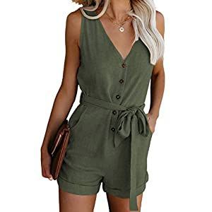American Summer, Solid Color Jumpsuits, Bow Shorts, Streetwear Mode, Neck Bow, Five Points, Woman Weaving, Shorts Casual, Sleeveless Rompers
