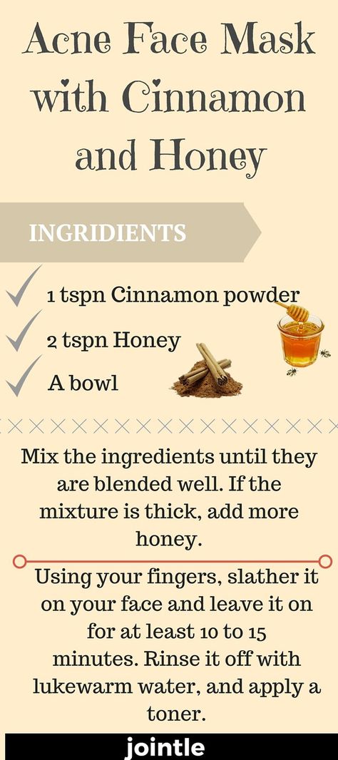 Natural Face Mask Recipes, Homemade Acne Mask, Cinnamon And Honey, Face Mask For Pores, Face Mask For Blackheads, Mask For Dry Skin, Acne Mask, Honey Face Mask, Honey Diy