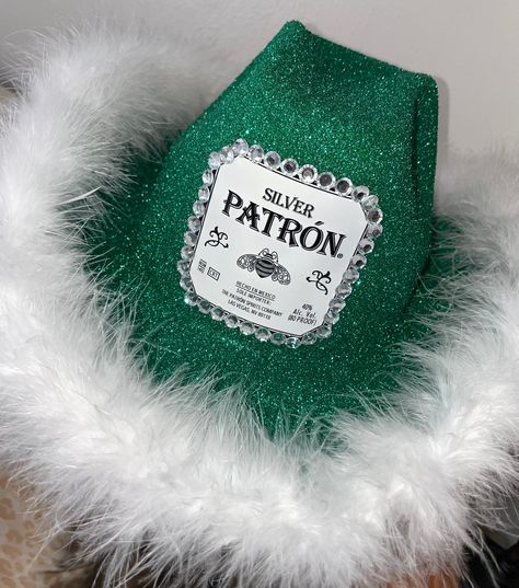 Birthday Hat Adult, Patron Cowboy Hat, Liquor Hat Party, Liquor Cowboy Hats Diy, Patron Hat, Liquor Themed Cowboy Hats Diy, Liquor Cowboy Hats, Alcohol Cowboy Hats, Patron Alcohol