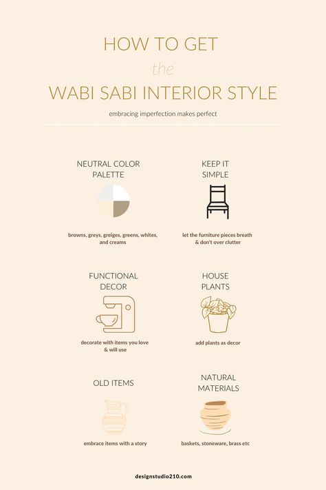 Are you curious about getting inspired from a decor style that gives off a relaxed and imperfect vibe? Then the Wabi Sabi decor style is something that you cant miss out on. See my tips on how to get this style combined with some stunning interior projects focusing on this style. #wabisabiinterior #wabisabistyle #wabisabidecor Boca Chica, Wabi Sabi Condo, Wabi Sabi Living Room Design, Wabi Sabi With Color, Wabi Sabi Design Inspiration, Wabi Sabi Retail Store, Wabi Sabi Hotel Room, Interior Styling Tips, Wabi Sabi Home Interior Design