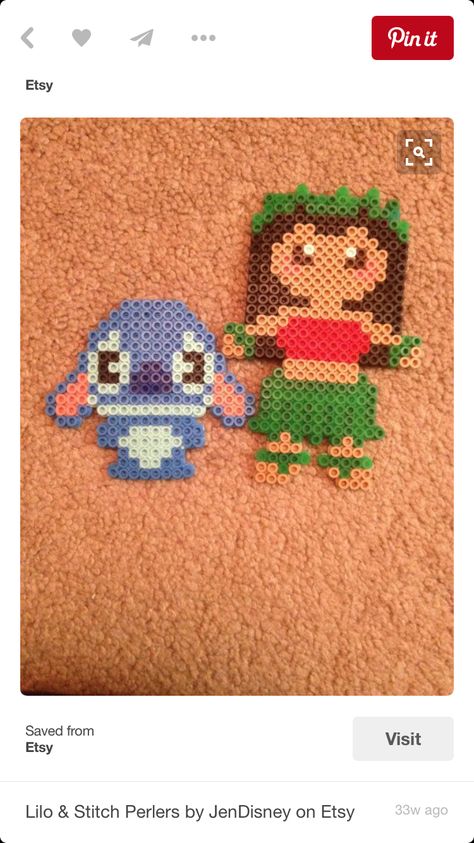 LILO and stitch perlar beads Stitch Crafts For Kids, Lilo And Stitch Crafts, Perler Beads Ideas, Lilo Und Stitch, Crafts For Kids Easy, Stitch Crafts, Melt Beads Patterns, Modele Pixel Art, Hamma Beads Ideas