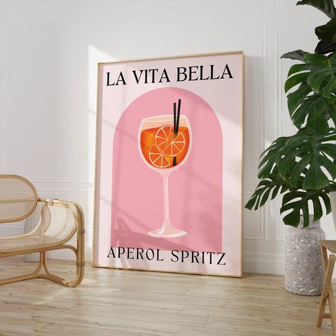 Girly Home Decor, Girly Home, College Apartment Decor, Bar Wall, Stylish Art, College Apartment, Professional Art, Aperol Spritz, Night Art