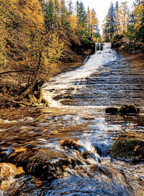 One of the biggest things that Michigan is known for is nature. The state has all kinds of landscapes — farmland, forests, mountains, and beaches. Among these landscapes are tons of waterfalls in Michigan. Nature, Pictured Rocks Michigan, Munising Michigan, Hiawatha National Forest, Michigan Waterfalls, Fall In Michigan, North Country Trail, Tahquamenon Falls, Pictured Rocks