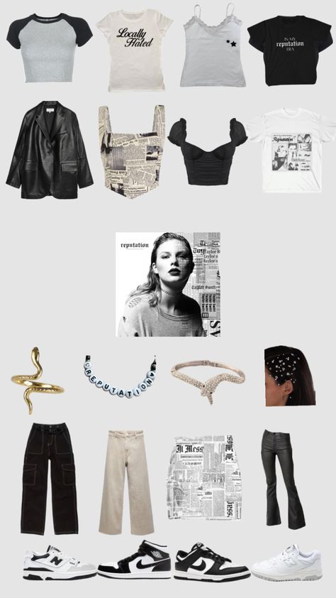 Diy Taylor Swift Costume Reputation, Swiftogeddon Outfit, Eras Tour Movie Outfits Easy, Ears Tour Outfit Ideas Reputation, Reputation Era Outfits Ideas, How To Look Like Taylor Swift, Last Minute Eras Tour Outfits, Look What You Made Me Do Outfits, Easy Taylor Swift Outfit