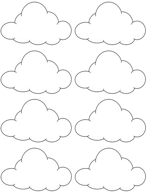 Cloud Paper Craft, Cloud Cutout Template, Cloud Templates Free Printable, Cloud Crafts For Kids, Cloud Template Free Printable, Cloud Coloring Page, Clouds Project, Clouds Template, Cloud Cutout