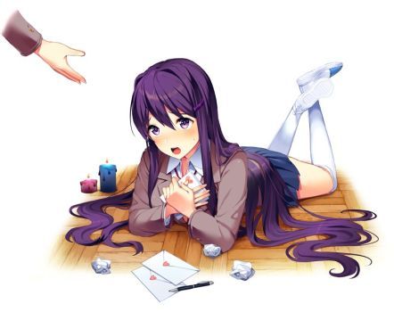 Valentine's Yuri by Satchely Ddlc Yuri, Oki Doki, Doki Doki Literature Club, Psychological Horror, Cute Games, Doki Doki, Literature Club, Fanarts Anime, Horror Game