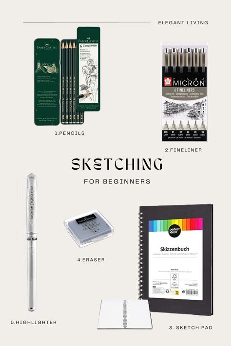 Sketching Supplies, Sketching For Beginners, Color Art Lessons, Basic Sketching, Art Supplies List, Beginner Sketches, Sketching Tools, 2160x3840 Wallpaper, Art Painting Tools