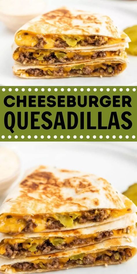 Cheeseburger Quesadillas - Eating on a Dime Quesadilla Burger Recipe, Quesadilla Maker Recipes, Cheeseburger Quesadillas, Cheeseburger Quesadilla, Quesadilla Burgers, Quesadilla Recipes Beef, Easy Quesadilla, Ground Beef Quesadillas, Quesadilla Recipes Easy