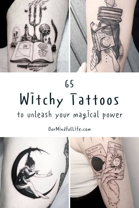 Upper Knee Tattoo Women, Wicca Tattoo, Gotik Tattoo, Witchy Tattoos, Pentagram Tattoo, Element Tattoo, Witchcraft Tattoos, Pagan Tattoo, Protection Tattoo