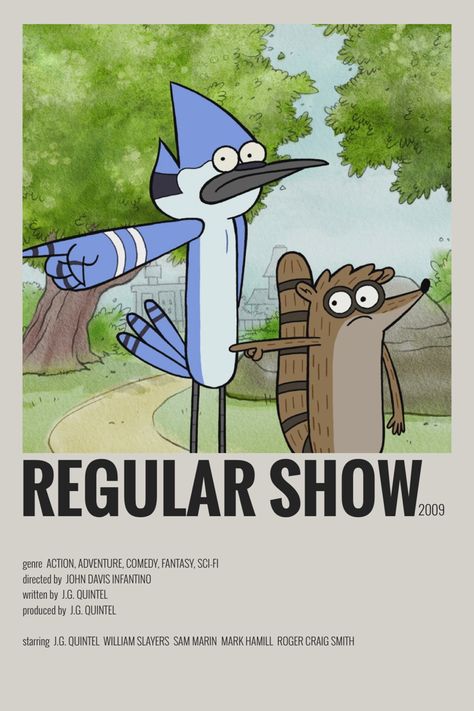 regular show minimalist poster / polaroid poster / alternative poster Regular Show, Roger Craig Smith, Mordecai Y Rigby, Blue Posters, طابع بريدي, Movie Card, Iconic Movie Posters, Film Anime, Film Posters Minimalist