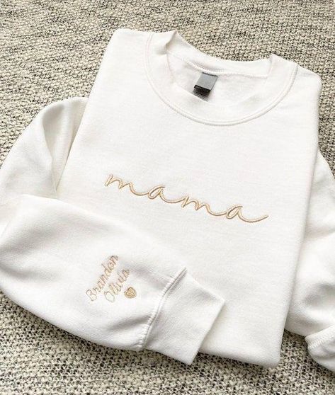 Mama Embroidered Sweatshirt, Mama Crewneck Sweatshirt, Pregnancy Reveal Gifts, Mama Crewneck, Mama Sweater, Gift For New Mom, Mom Sweater, Embroidery Sweater, Cute Birthday Gift