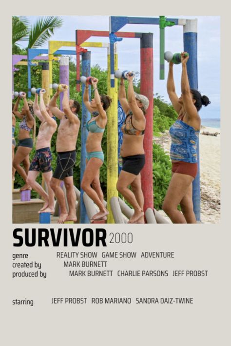 Survivor Tv Show Aesthetic, Survivor Show Aesthetic, Reality Show Poster, Survivor Wallpaper, Survivor Poster, Survivor Aesthetic, 2000 Poster, Survivor Tv Show, 2000s Tv Shows