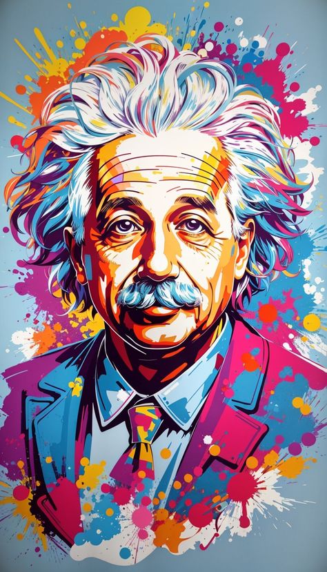 Albert Einstein, Albert Einstein Painting, Albert Einstein Drawing Cartoon, Albert Einstein Wallpaper, Genius Wallpaper, Physics Wallpaper, Albert Einstein Pictures, Albert Einstein Art, Einstein Poster