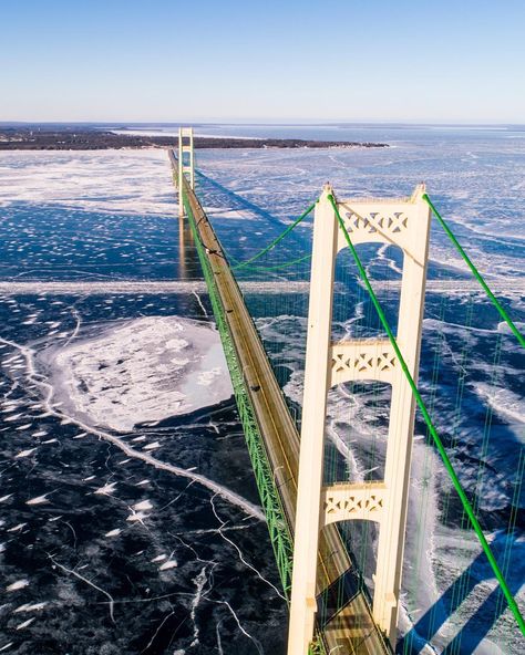 Great Lakes Shipwrecks, Mackinaw Bridge, Lake Boats, Ontario Road Trip, Lake Lighthouse, Beautiful Bridges, Michigan Adventures, Domino Art, Michigan Photography