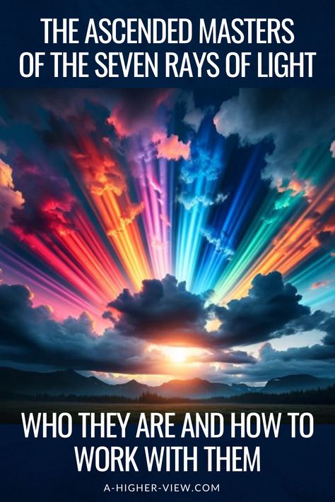 The Seven Rays of Light represent unique aspects of spiritual energy, each governed by an Ascended Master who embodies its specific qualities.  But what exactly are these Seven Rays, and who are the Ascended Masters (Chohans) that preside over them?  The Rays are channels of divine energy, each symbolizing different facets of human experience and spiritual evolution. The Chohans guide those seeking to connect with these energies.  #ascendedmasters #chohan #sevenraysoflight Ascended Master Hilarion, Seven Rays Of Light, Ascended Masters Spirit Guides, Seven Rays, Psychic Development Learning, Witchcraft Symbols, Magic Portal, Spiritual Psychology, Metaphysical Spirituality