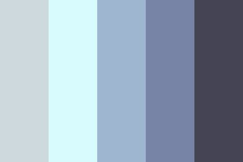 Cold Morning Color Palette Cold Blue Color Palette, Azure Color Palette, Cold Pallet Colors, Pale Colour Palette, Cold Colour Palette, Cold Colors Palette, Morning Color Palette, Cold Color Palette, Palettes Color