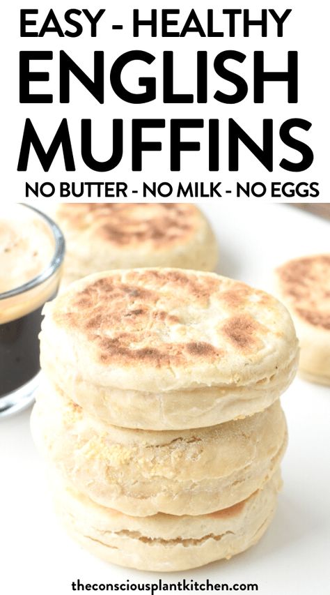 English Muffin Recipe Vegan, Essen, Gluten Free Vegan English Muffins, English Breakfast Vegan, Gf English Muffins, English Muffin Recipe Breakfast Healthy, Greek Yogurt English Muffin, English Muffin Recipe Healthy, Gf English Muffin Recipe